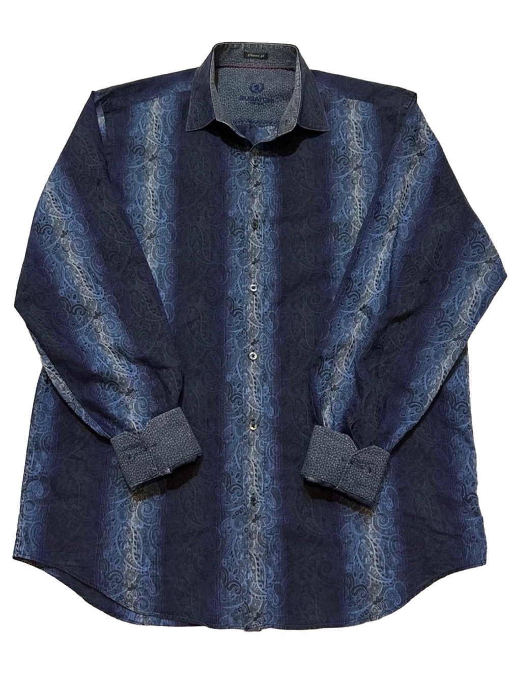 BUGATCHI UOMO Paisley Flip Cuff Shirt Eclectic Grandpa Luxe Western